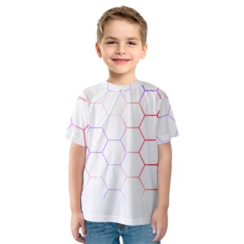 Abstract T- Shirt Honeycomb Pattern 7 Kids  Sport Mesh Tee by maxcute