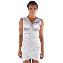 Abstract T- Shirt Honeycomb Pattern 7 Wrap Front Bodycon Dress by maxcute