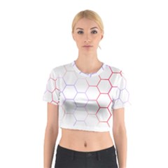 Abstract T- Shirt Honeycomb Pattern 7 Cotton Crop Top by maxcute