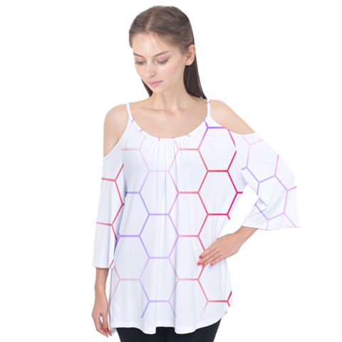 Abstract T- Shirt Honeycomb Pattern 7 Flutter Tees by maxcute