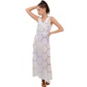 Abstract T- Shirt Honeycomb Pattern 7 V-Neck Chiffon Maxi Dress View1