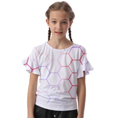 Abstract T- Shirt Honeycomb Pattern 7 Kids  Cut Out Flutter Sleeves by maxcute