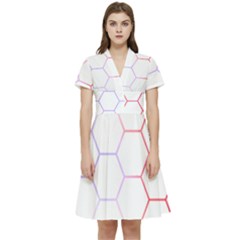 Abstract T- Shirt Honeycomb Pattern 7 Short Sleeve Waist Detail Dress by maxcute