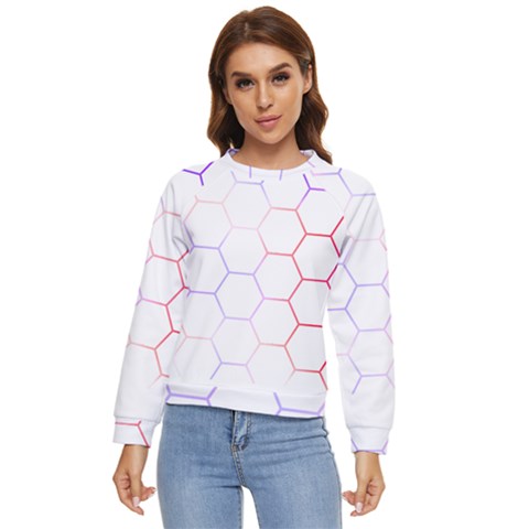 Abstract T- Shirt Honeycomb Pattern 7 Women s Long Sleeve Raglan Tee by maxcute