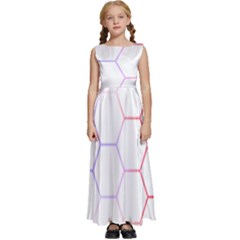 Abstract T- Shirt Honeycomb Pattern 7 Kids  Satin Sleeveless Maxi Dress by maxcute