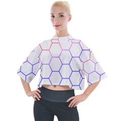 Abstract T- Shirt Honeycomb Pattern T- Shirt Mock Neck Tee by maxcute