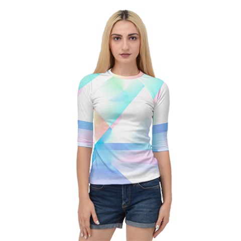 Abstract T- Shirt Minimalistic Abstract Northern Lights T- Shirt Quarter Sleeve Raglan Tee by maxcute