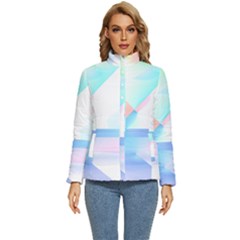 Abstract T- Shirt Minimalistic Abstract Northern Lights T- Shirt Women s Puffer Bubble Jacket Coat by maxcute