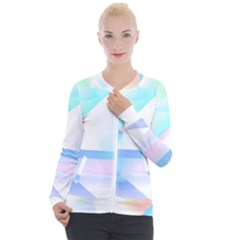 Abstract T- Shirt Minimalistic Abstract Northern Lights T- Shirt Casual Zip Up Jacket by maxcute