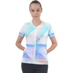 Abstract T- Shirt Minimalistic Abstract Northern Lights T- Shirt Short Sleeve Zip Up Jacket by maxcute