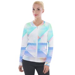 Abstract T- Shirt Minimalistic Abstract Northern Lights T- Shirt Velvet Zip Up Jacket by maxcute