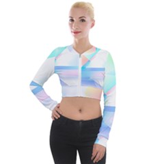 Abstract T- Shirt Minimalistic Abstract Northern Lights T- Shirt Long Sleeve Cropped Velvet Jacket by maxcute