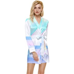 Abstract T- Shirt Minimalistic Abstract Northern Lights T- Shirt Long Sleeve Satin Robe by maxcute