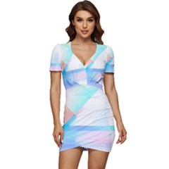 Abstract T- Shirt Minimalistic Abstract Northern Lights T- Shirt Low Cut Cap Sleeve Mini Dress