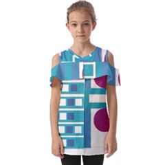 Abstract T- Shirt Model 27 T- Shirt Fold Over Open Sleeve Top by maxcute