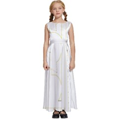 Abstract T- Shirt Model 31 T- Shirt Kids  Satin Sleeveless Maxi Dress by maxcute