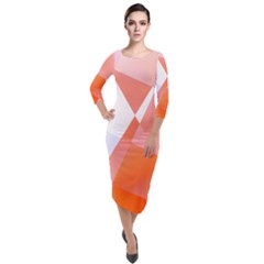 Abstract T- Shirt Peach Geometric Chess Colorful Pattern T- Shirt Quarter Sleeve Midi Velour Bodycon Dress by maxcute