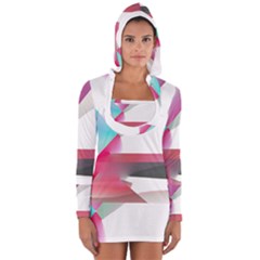 Abstract T- Shirt Pink Bright Abstract Geometry Minimalism T- Shirt Long Sleeve Hooded T-shirt by maxcute