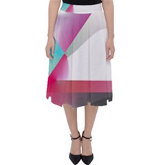 Abstract T- Shirt Pink Bright Abstract Geometry Minimalism T- Shirt Classic Midi Skirt by maxcute