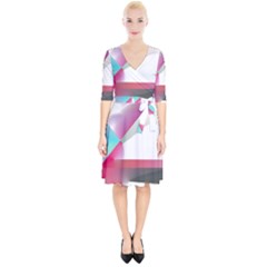 Abstract T- Shirt Pink Bright Abstract Geometry Minimalism T- Shirt Wrap Up Cocktail Dress by maxcute