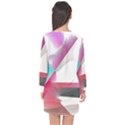 Abstract T- Shirt Pink Bright Abstract Geometry Minimalism T- Shirt Long Sleeve Chiffon Shift Dress  View2