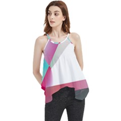 Abstract T- Shirt Pink Bright Abstract Geometry Minimalism T- Shirt Flowy Camisole Tank Top by maxcute