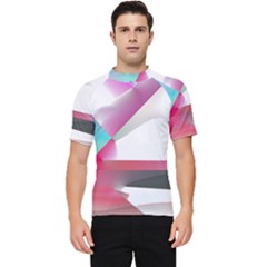 Abstract T- Shirt Pink Bright Abstract Geometry Minimalism T- Shirt Men s Short Sleeve Rash Guard by maxcute