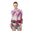 Abstract T- Shirt Pink Bright Abstract Geometry Minimalism T- Shirt Long Sleeve Chiffon Shirt View1