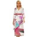 Abstract T- Shirt Pink Bright Abstract Geometry Minimalism T- Shirt Midsummer Wrap Dress View1