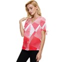 Abstract T- Shirt Pink Chess Player Abstract Colorful Texture T- Shirt Bow Sleeve Button Up Top View2