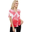 Abstract T- Shirt Pink Chess Player Abstract Colorful Texture T- Shirt Bow Sleeve Button Up Top View3