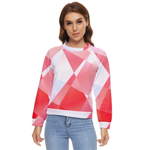 Abstract T- Shirt Pink Chess Player Abstract Colorful Texture T- Shirt Women s Long Sleeve Raglan Tee by maxcute