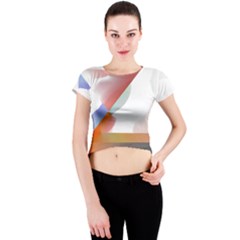 Abstract T- Shirt Pink Colorful Abstract Minimalism T- Shirt Crew Neck Crop Top by maxcute