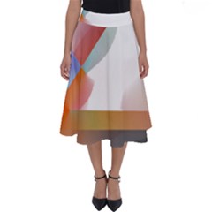 Abstract T- Shirt Pink Colorful Abstract Minimalism T- Shirt Perfect Length Midi Skirt by maxcute