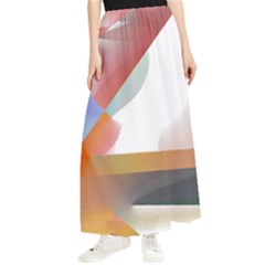 Abstract T- Shirt Pink Colorful Abstract Minimalism T- Shirt Maxi Chiffon Skirt by maxcute