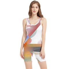 Abstract T- Shirt Pink Colorful Abstract Minimalism T- Shirt Women s Wrestling Singlet by maxcute