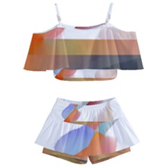 Abstract T- Shirt Pink Colorful Abstract Minimalism T- Shirt Kids  Off Shoulder Skirt Bikini by maxcute