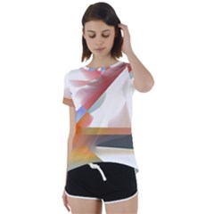 Abstract T- Shirt Pink Colorful Abstract Minimalism T- Shirt Short Sleeve Open Back Tee by maxcute