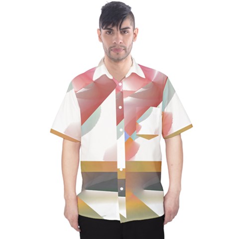 Abstract T- Shirt Pink Colorful Abstract Minimalism T- Shirt Men s Hawaii Shirt by maxcute