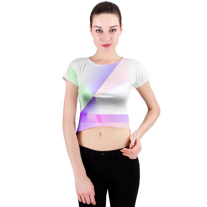 Abstract T- Shirt Purple Minimalistic Abstract Digital Art T- Shirt Crew Neck Crop Top