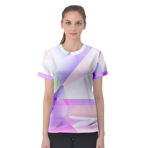 Abstract T- Shirt Purple Minimalistic Abstract Digital Art T- Shirt Women s Sport Mesh Tee by maxcute