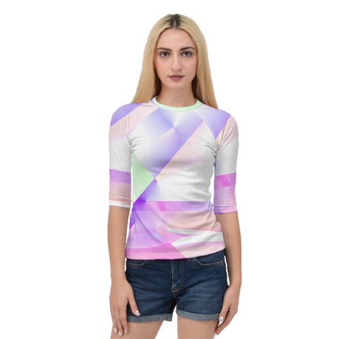 Abstract T- Shirt Purple Minimalistic Abstract Digital Art T- Shirt Quarter Sleeve Raglan Tee by maxcute