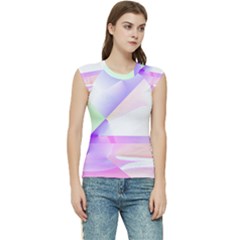 Abstract T- Shirt Purple Minimalistic Abstract Digital Art T- Shirt Women s Raglan Cap Sleeve Tee by maxcute