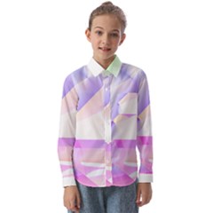 Abstract T- Shirt Purple Minimalistic Abstract Digital Art T- Shirt Kids  Long Sleeve Shirt by maxcute