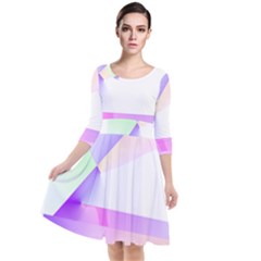 Abstract T- Shirt Purple Minimalistic Abstract Digital Art T- Shirt Quarter Sleeve Waist Band Dress by maxcute