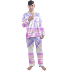 Abstract T- Shirt Purple Minimalistic Abstract Digital Art T- Shirt Men s Long Sleeve Satin Pajamas Set by maxcute