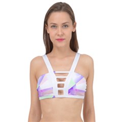 Abstract T- Shirt Purple Minimalistic Abstract Digital Art T- Shirt Cage Up Bikini Top by maxcute