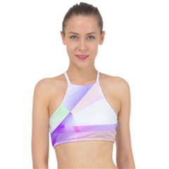 Abstract T- Shirt Purple Minimalistic Abstract Digital Art T- Shirt Racer Front Bikini Top by maxcute