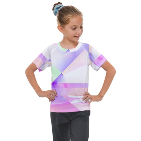 Abstract T- Shirt Purple Minimalistic Abstract Digital Art T- Shirt Kids  Mesh Piece Tee by maxcute