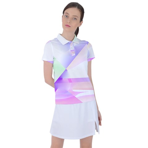 Abstract T- Shirt Purple Minimalistic Abstract Digital Art T- Shirt Women s Polo Tee by maxcute